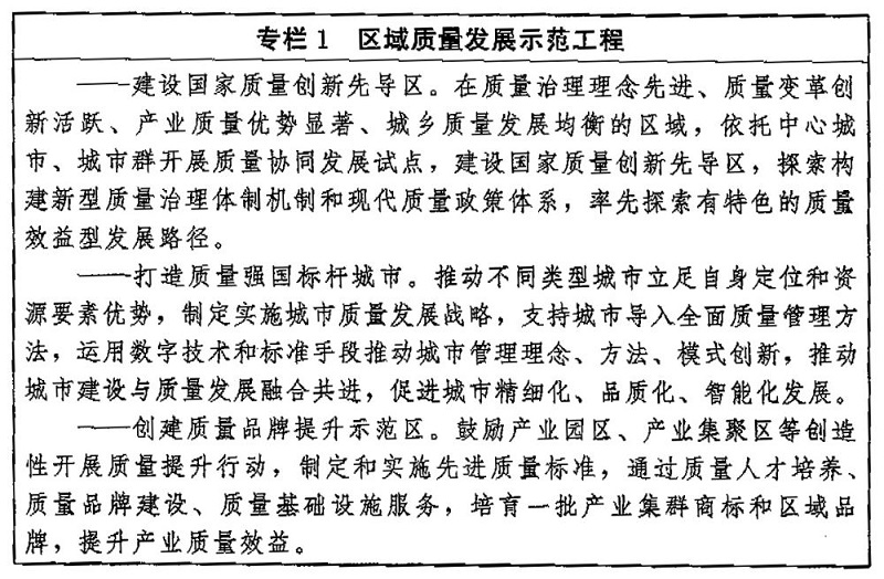 中共中央 國務(wù)院印發(fā)《質(zhì)量強(qiáng)國建設(shè)綱要》(專欄1)新華社發(fā)